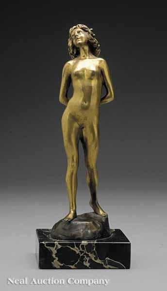 Appraisal: A Continental Bronze Statue of a Standing Female Nude early-to-mid