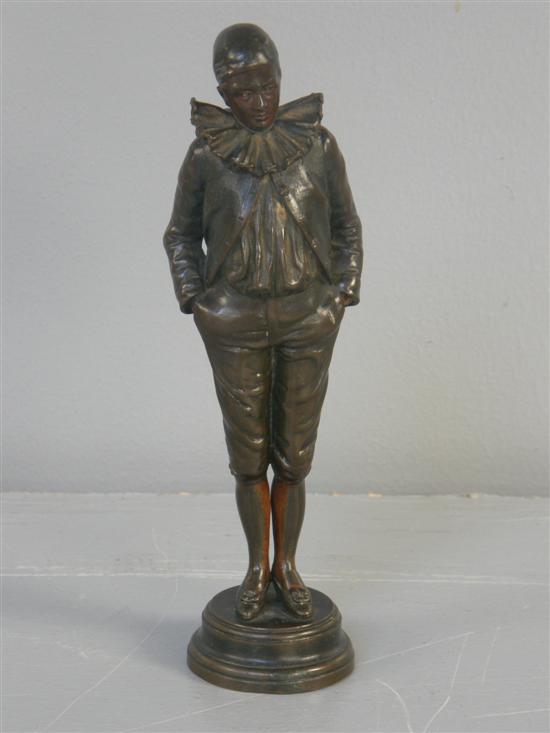 Appraisal: After J Garnier cold painted bronze figure of a Pierrot