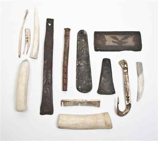 Appraisal: A Collection of Native American Utilitarian and Ritual Implements including