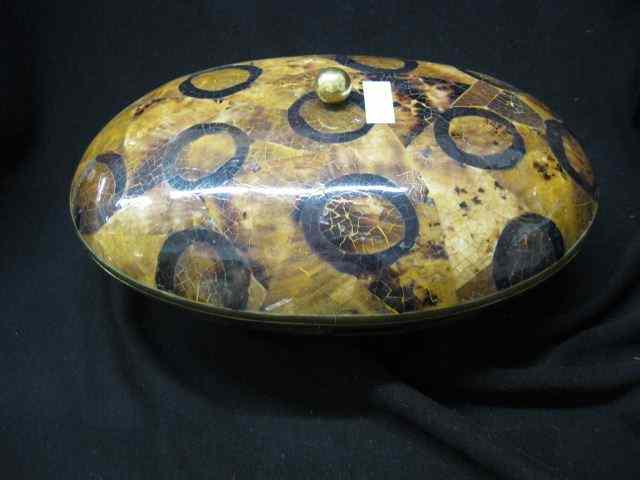 Appraisal: Wood Shell Inlay Box fancy designer piece for Maitland Smith