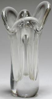 Appraisal: Baccarat Biomorphic Vase Of trefoil form the rim having rounded