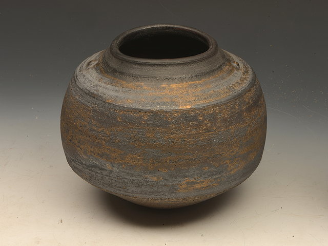 Appraisal: Jason Wason British b Vessel bronze glaze and two points