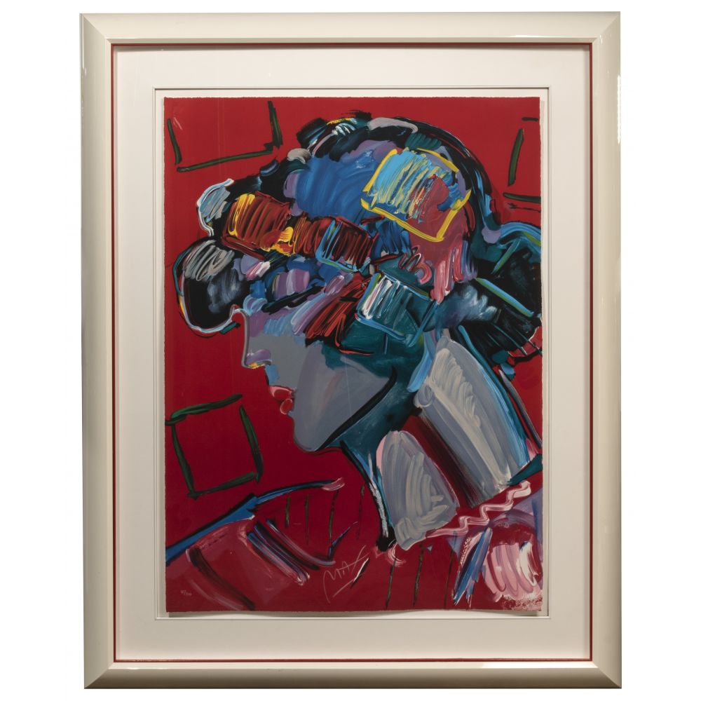 Appraisal: PETER MAX GERMAN AMERICAN B CRIMSON LADY LITHOGRAPHUndated signed at