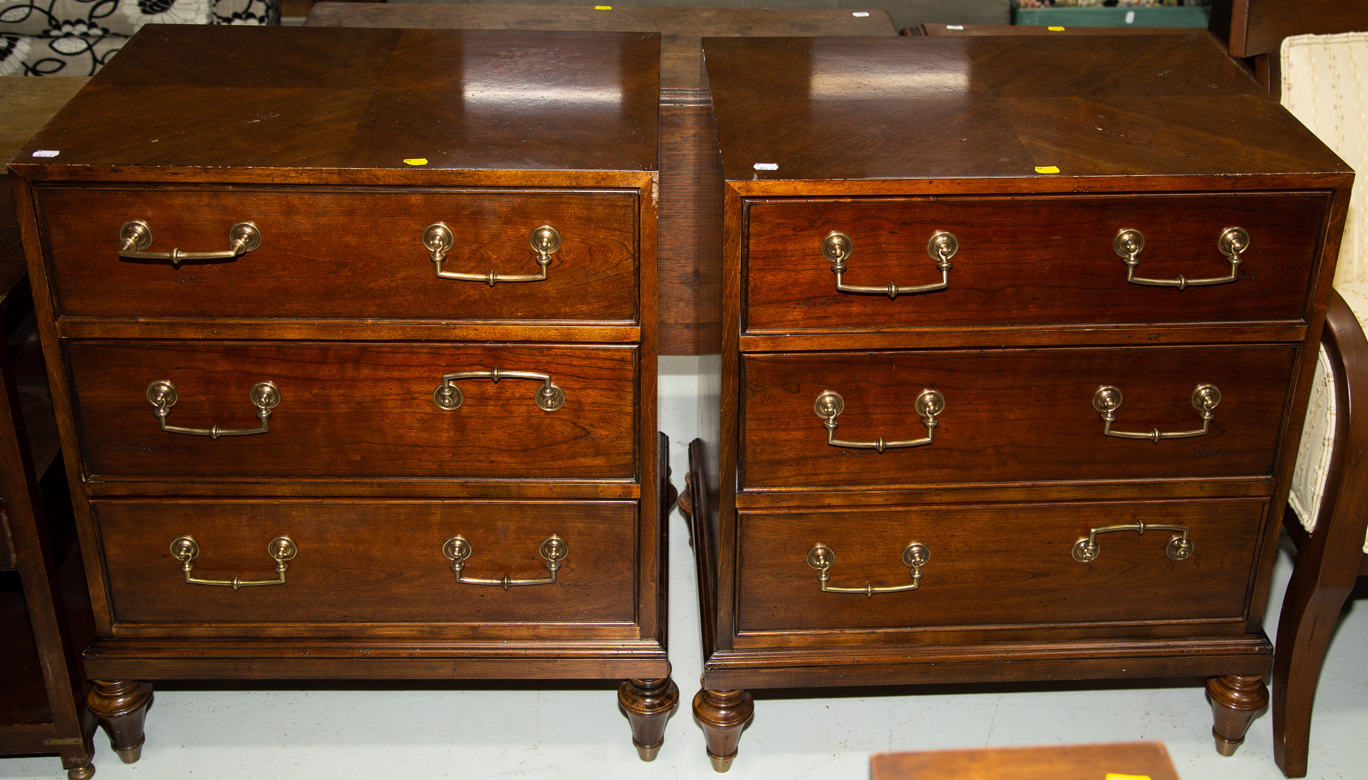 Appraisal: A PAIR OF HICKORY WHITE CHERRY BACHELOR'S CHESTS Late th