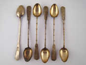 Appraisal: A set of six Chinese silver coffee spoons the stems