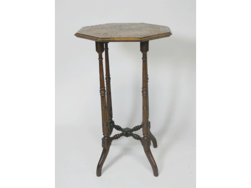 Appraisal: A th Century Occasional Table with hexagonal specimen top raised