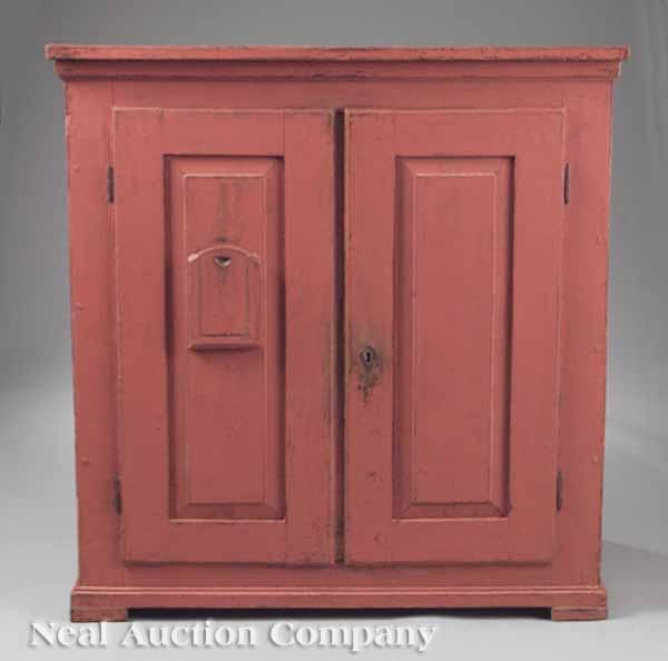 Appraisal: An Antique English Painted Pine Jelly Cupboard th c with