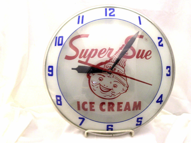 Appraisal: Super Sue Ice Cream Bubble Face Clock Bubble face clock