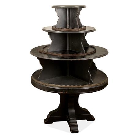 Appraisal: Black Painted Wood Four-Tier Dumbwaiter Estimate -