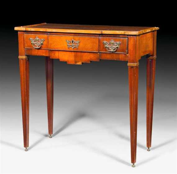 Appraisal: MAHOGANY CONSOLE TABLE late Louis XVI German th century Brass