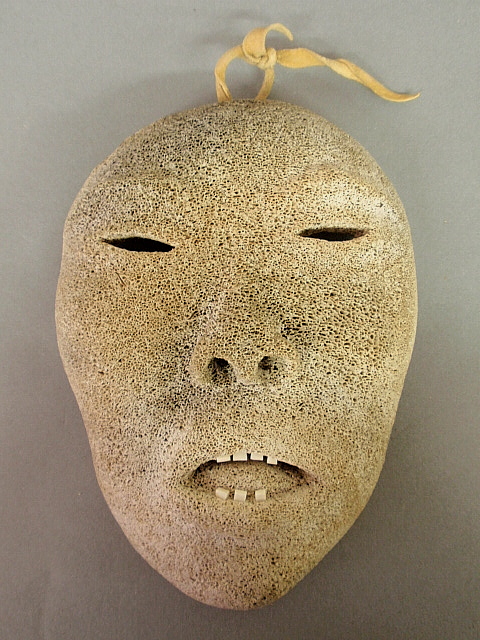 Appraisal: - Rare th c Northwest Coastal Indian whalebone mask h