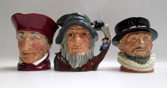 Appraisal: THREE ROYAL DOULTON CHARACTER JUGS consisting of Rip Van Winkle