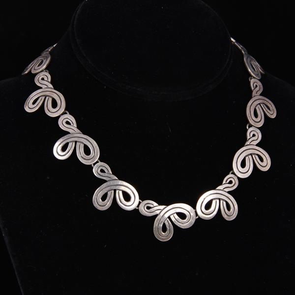 Appraisal: Reveri Taxco Mexico Sterling Silver Modernist Necklace