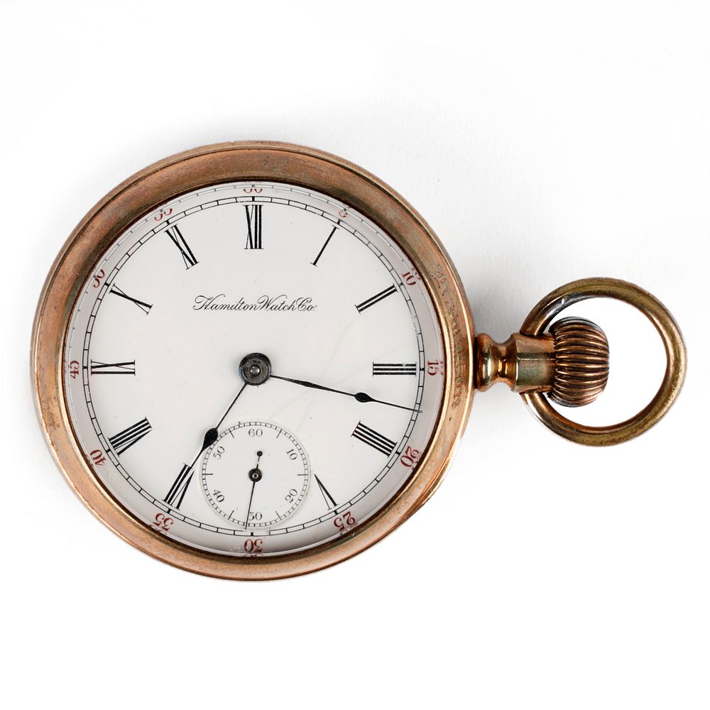 Appraisal: Hamilton Glass Back Open Face Pocket Watch Hamilton Watch Co