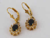 Appraisal: A pair of yellow metal tests carat gold sapphire and