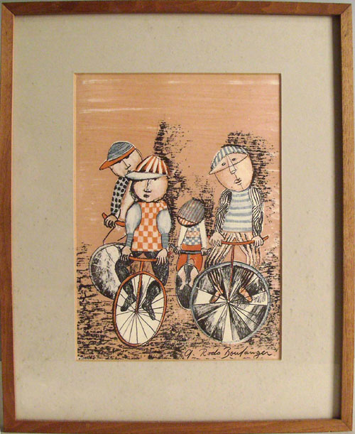 Appraisal: Graciela Rodo Boulanger Bolivia b color lithograph titled Children Riding