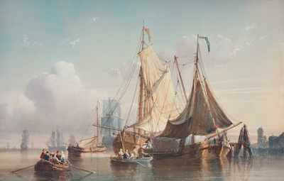 Appraisal: Henry Adolphe Schaep Dutch - Marine scene Watercolor and gouache