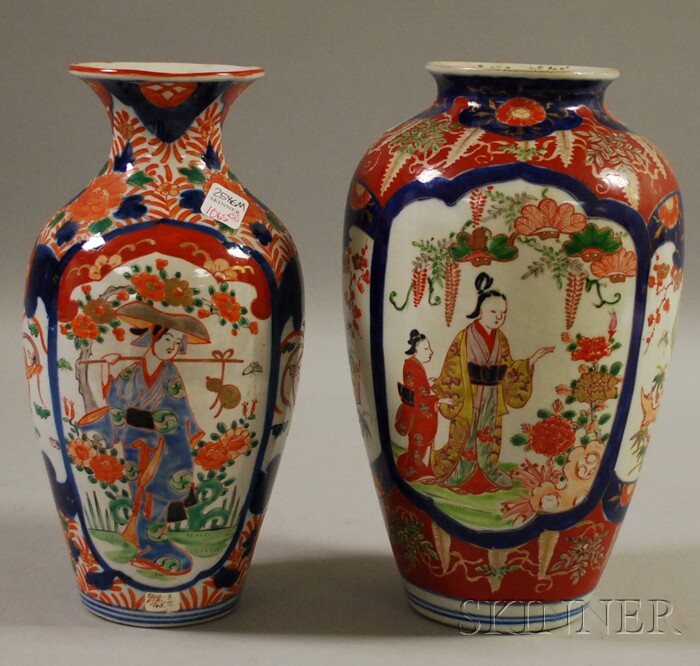 Appraisal: Two Imari Porcelain Vases ht and in