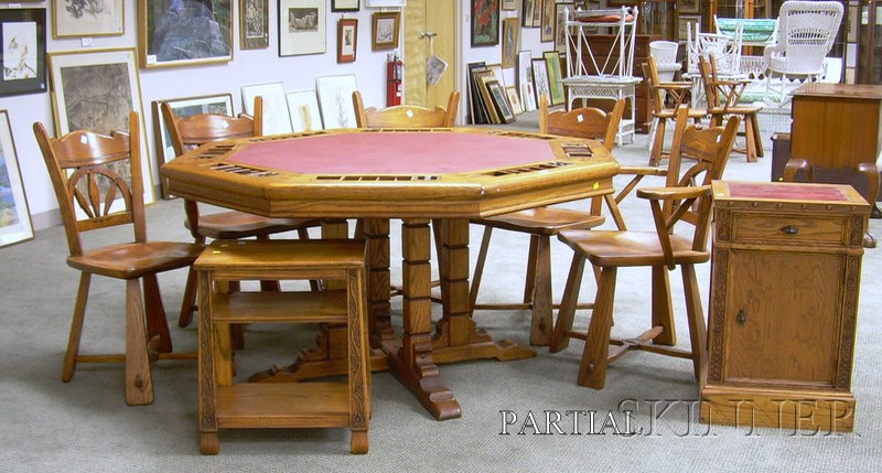 Appraisal: Vintage Ten-piece RomWeber Carved Oak Poker Card Room Suite an