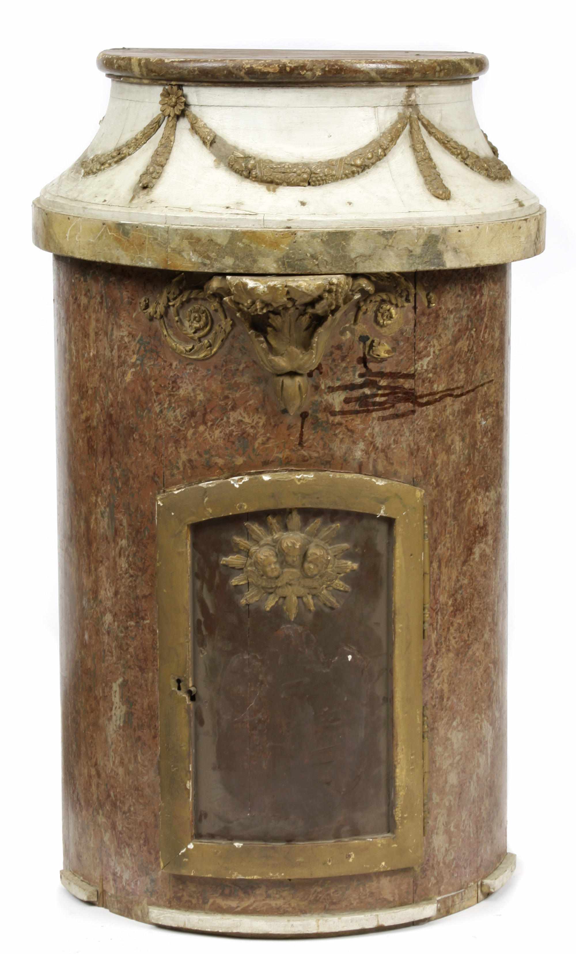 Appraisal: A French paint decorated and parcel gilt tabernacle height in