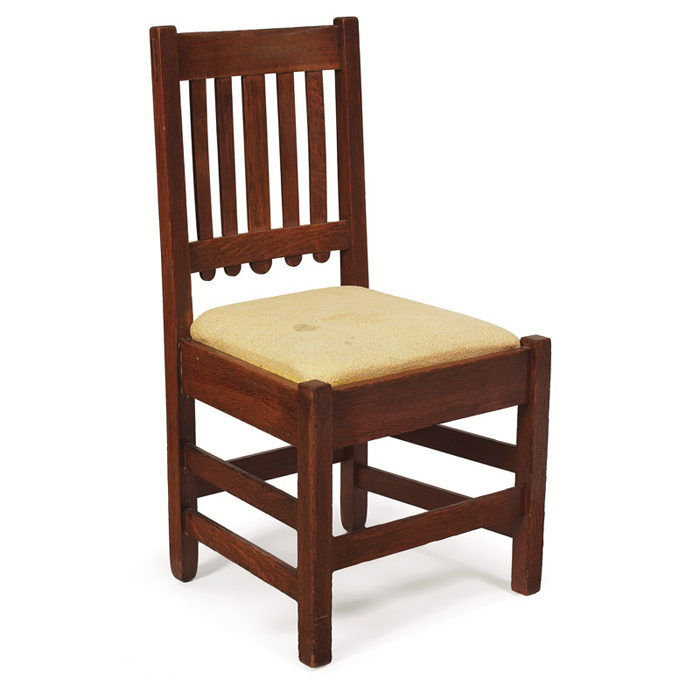 Appraisal: Stickley Brothers side chair five vertical slats at back with