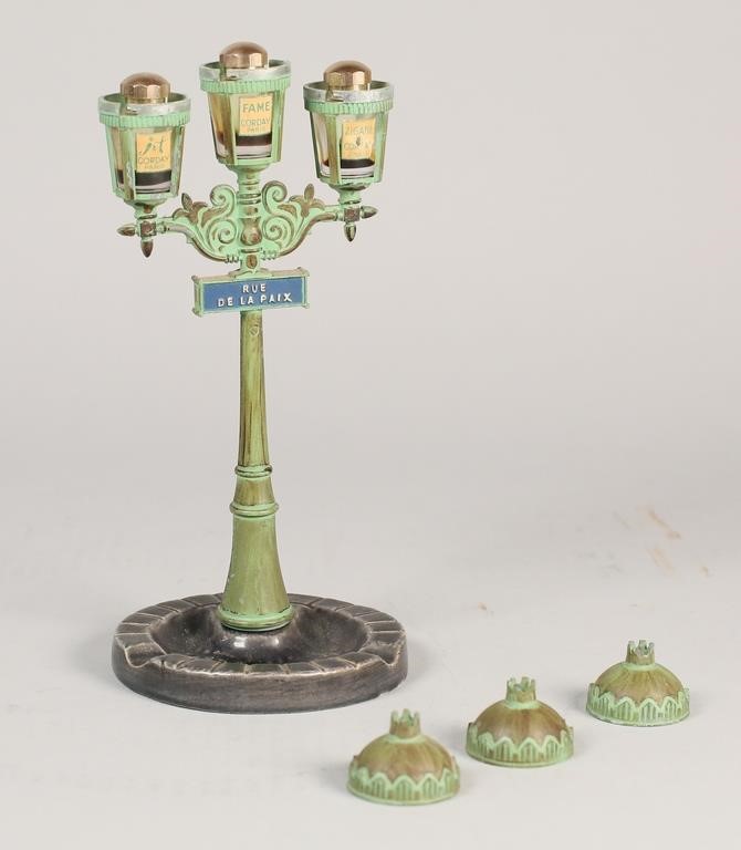 Appraisal: Corday Rue De La Paix Paris perfume streetlight and ashtray