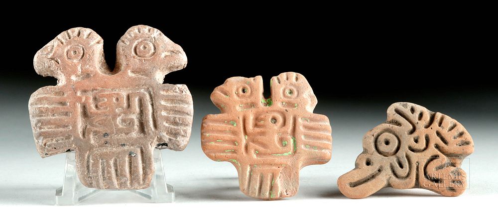 Appraisal: Lot of Ulua Valley Pottery Stamps - Avian Pre-Columbian Honduras