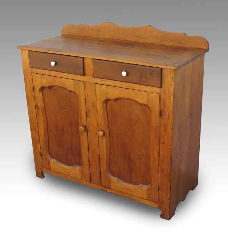 Appraisal: TH C PINE DOOR COUNTRY CABINET Top with beveled edge