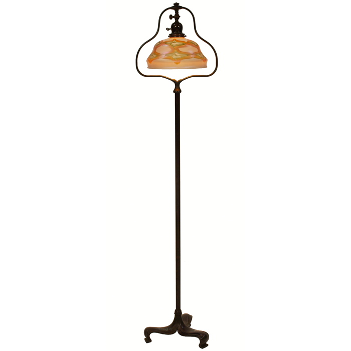 Appraisal: Handel floor lamp with a Durand gold swirl shade attribution