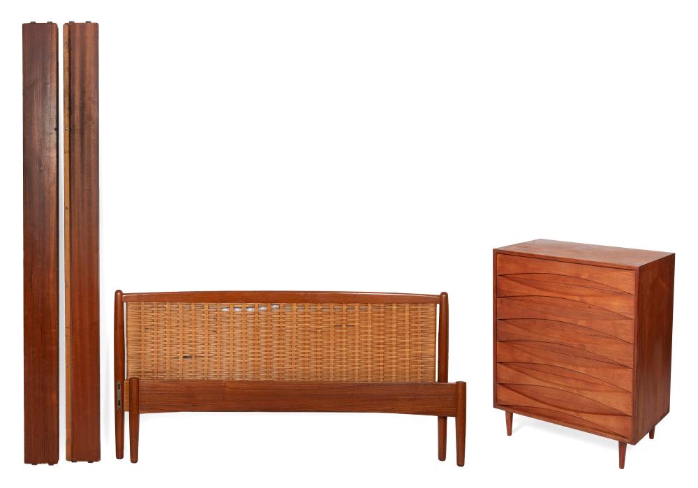 Appraisal: TWO PIECES OF DANISH MODERN TEAK BEDROOM FURNITURE MID- TH