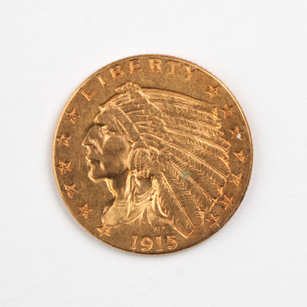 Appraisal: United States gold quarter eagle Incuse Indian Head type AU-