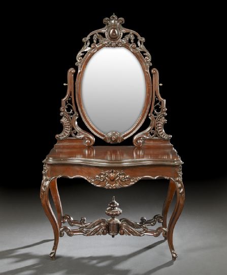 Appraisal: Important American Rococo Revival Mahogany Duchesse or Dressing Table third