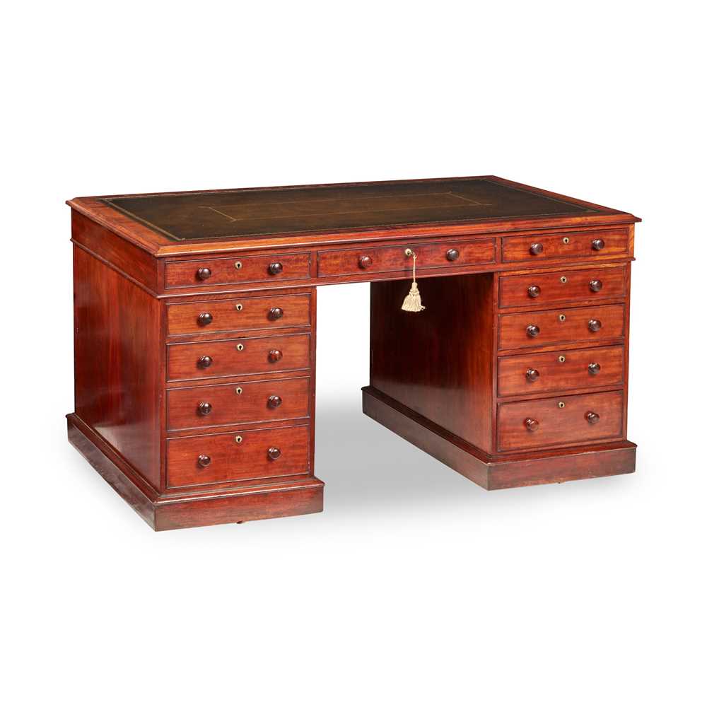 Appraisal: REGENCY MAHOGANY PARTNER'S DESK EARLY TH CENTURY of neat size