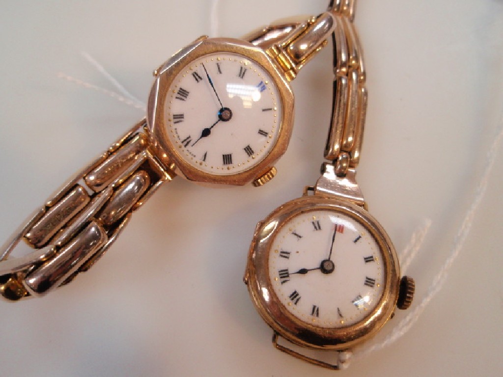 Appraisal: Two ct gold ladies wrist watches