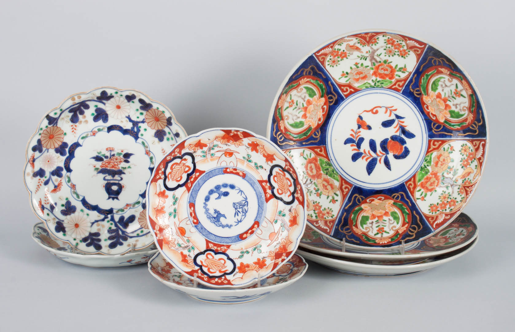 Appraisal: Seven Japanese Imari plates and chargers late th century to