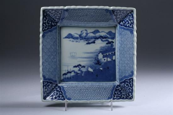 Appraisal: JAPANESE BLUE AND WHITE PORCELAIN PLATTER Meiji period The center