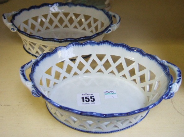 Appraisal: A pair of Spode chestnut basket th century with two