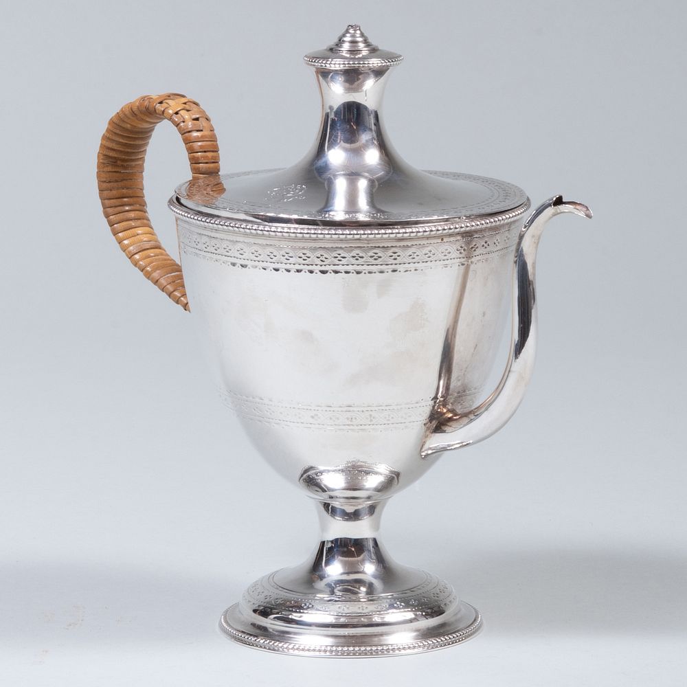 Appraisal: George III Silver Argyle Pot Probably marked for Hester Bateman