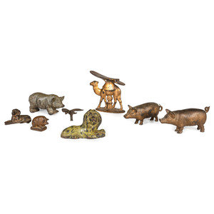 Appraisal: Twelve Cast Iron Animal Figures th Century comprising a camel