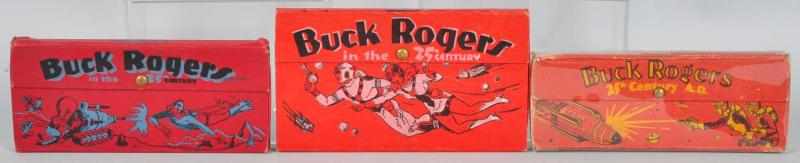 Appraisal: Lot of Red Buck Rogers Pencil Boxes Description Circa s