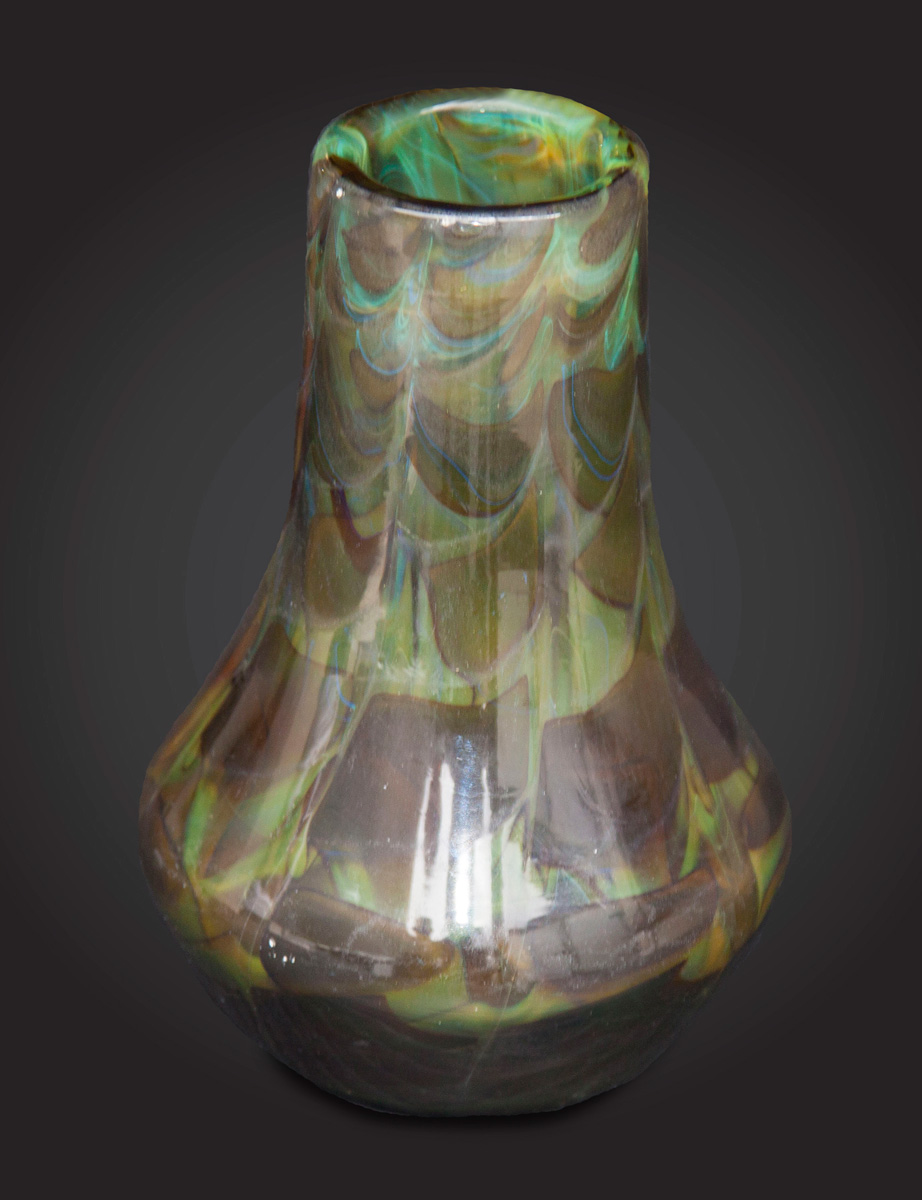 Appraisal: Tiffany Studios Reactive Glass Vase Sgn LCT Favrile D Unusual