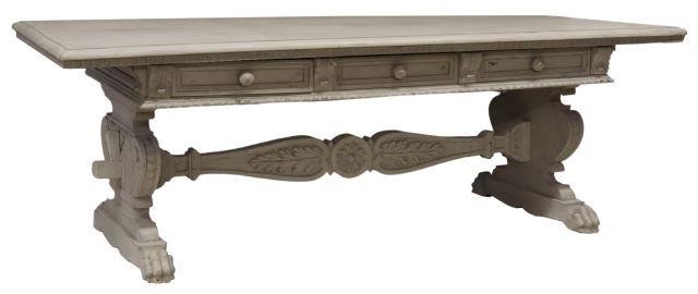 Appraisal: Italian Renaissance Revival library table early th c in a