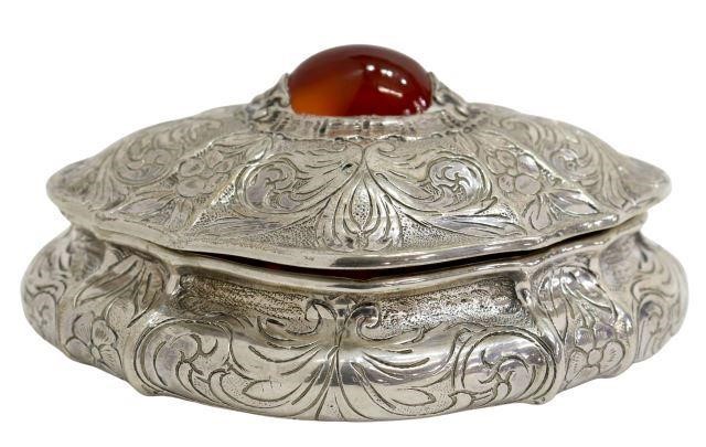 Appraisal: Italian silver box R Miracoli Milan lobed form hinged lid