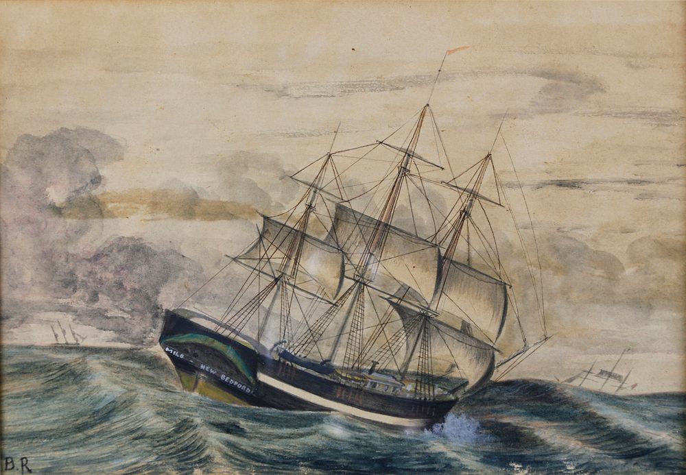 Appraisal: Benjamin Russell Watercolor on Paper Stern View of the Vessel