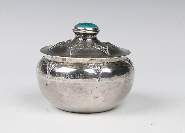 Appraisal: A E Jones British - Arts and Crafts silver pot