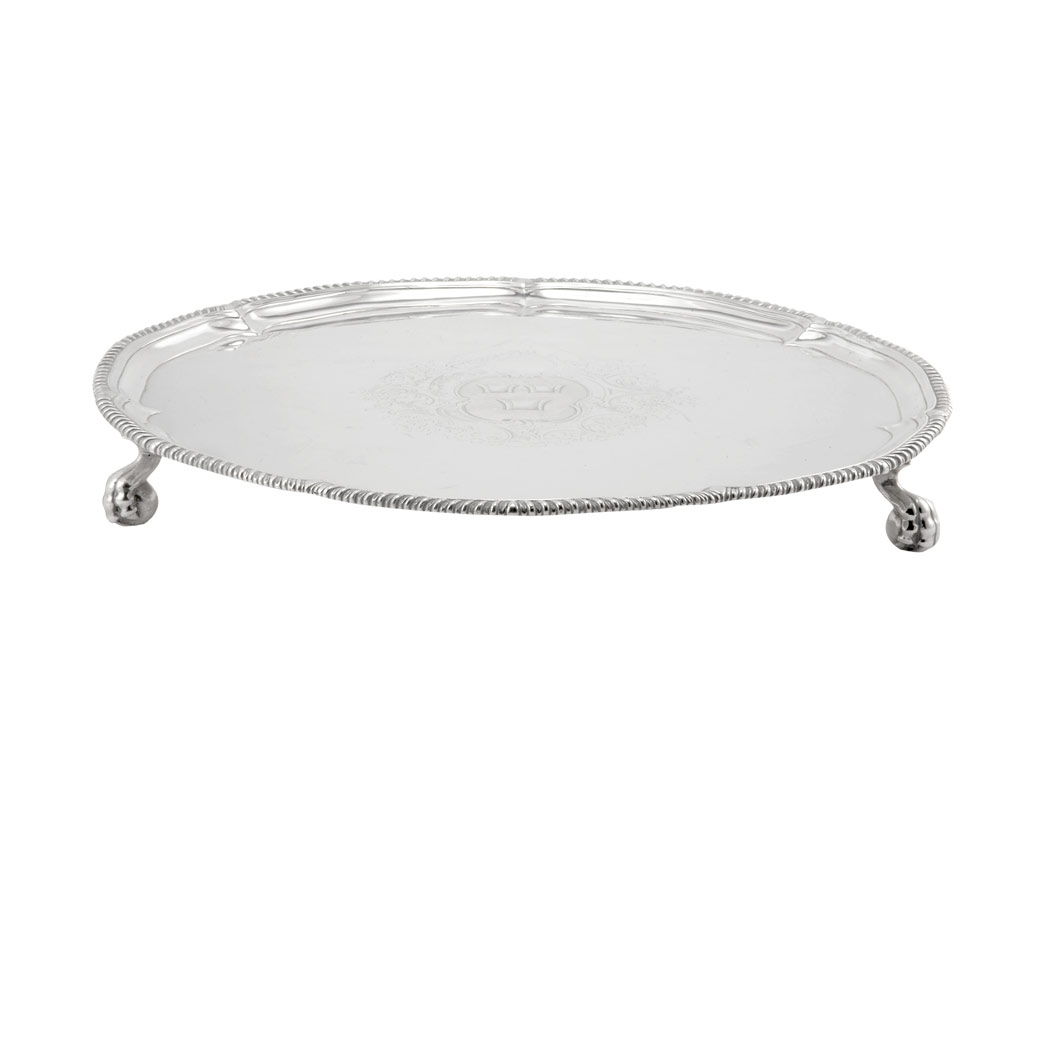 Appraisal: George III Silver Tray Thomas Hannam John Crouch I London