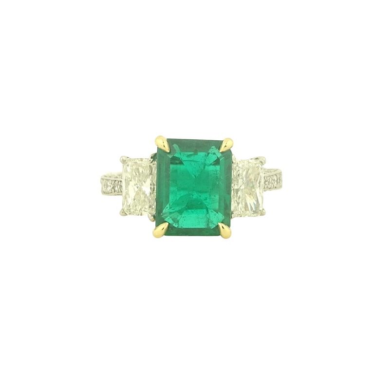 Appraisal: ct Emerald And tcw Diamond Ring ct Emerald And Diamond