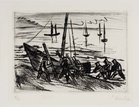 Appraisal: MAX PECHSTEIN Kahnrichten I Etching with drypoint x mm x