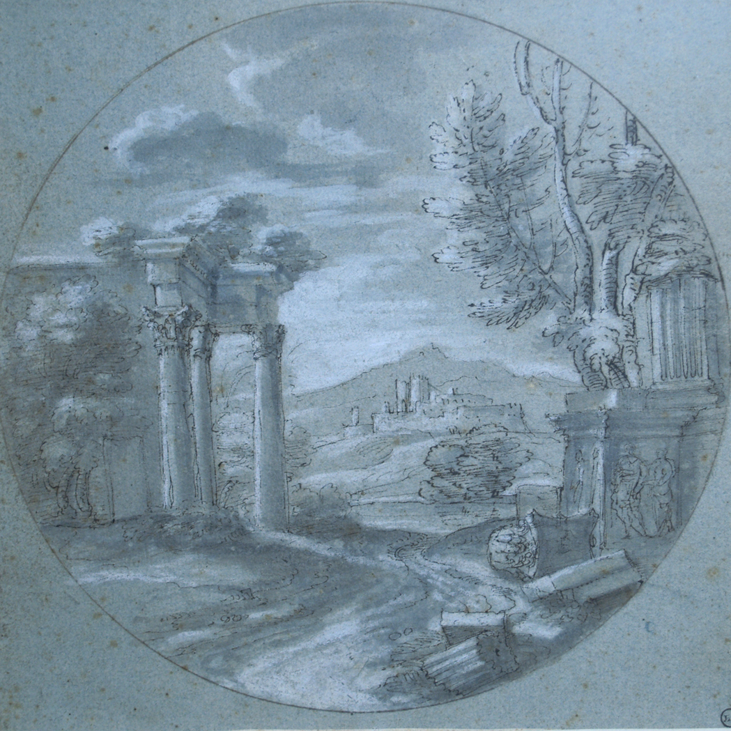 Appraisal: Italian School th th Century i Landscape with Roman Ruins