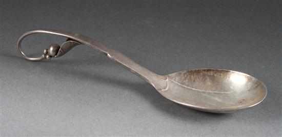 Appraisal: Danish sterling silver serving spoon in the ''Blossom'' pattern Georg